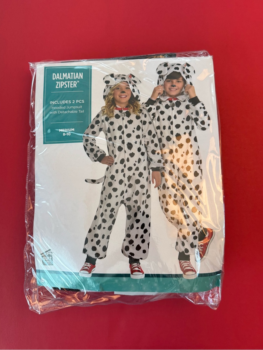Kids' Hooded Dalmatian Zipster Costume Jumpsuit